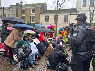 Police respond after 50-strong pro-Palestinian Action protest in Truro