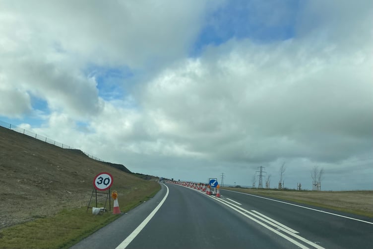 Temporary 30mph speed limits are in place on the new A391 St Austell link road. (Picture: Andrew Townsend)