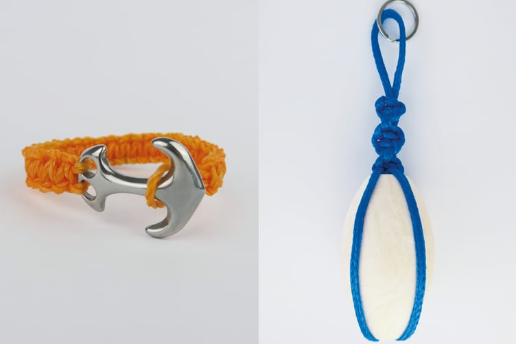Examples of recycled items made by Behaviour Change Cornwall from ghost fishing gear.