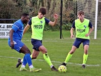 Bello's first half brace gives Bude derby victory over Camelford