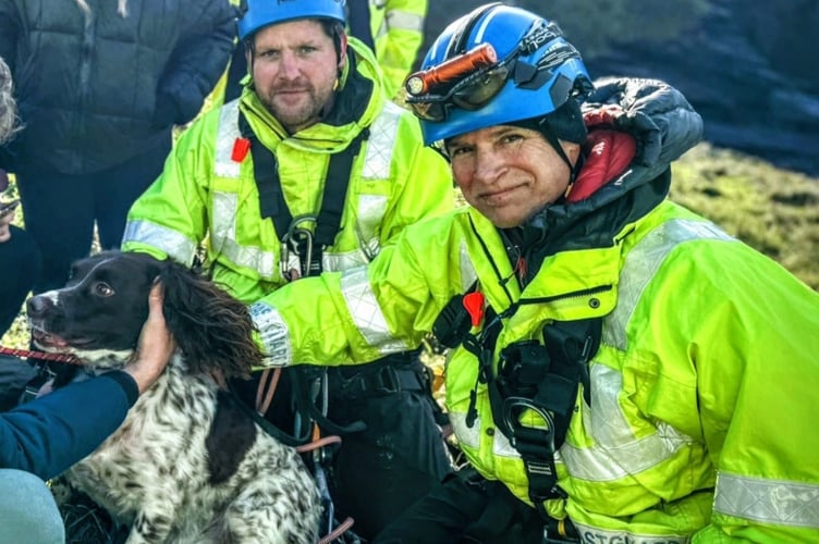 Boscastle cliff dog rescue