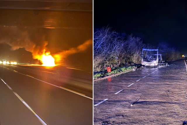 Launceston firefighters battle A30 motorhome blaze