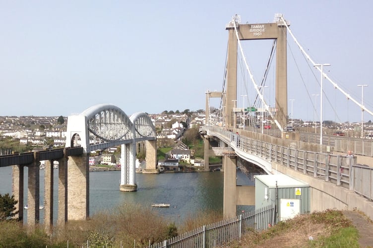 The Royal Albert Bridge and the Tamar Bridge link Cornwall and Devon. (Picture: Andrew Townsend)