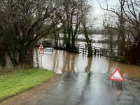 Roads submerged amid flooding chaos in North Cornwall