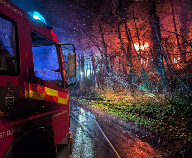 Fire crews tackle garage blaze