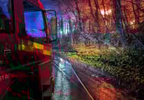 Fire crews from three stations tackle garage blaze near Bodmin