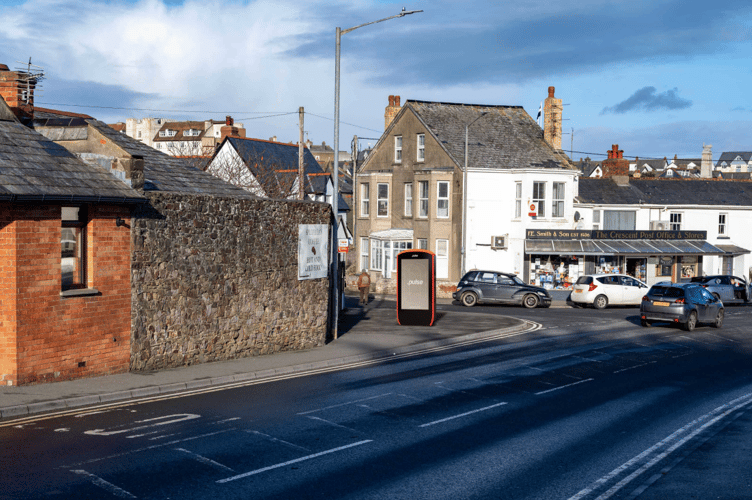 An illustration of how the Pulse Smart Hub would look on The Crescent in Bude (Picture: Urban Innovation Company)
