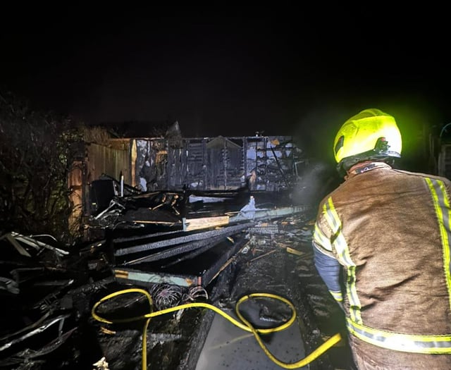 Multiple sheds catch fire in overnight blaze near Padstow