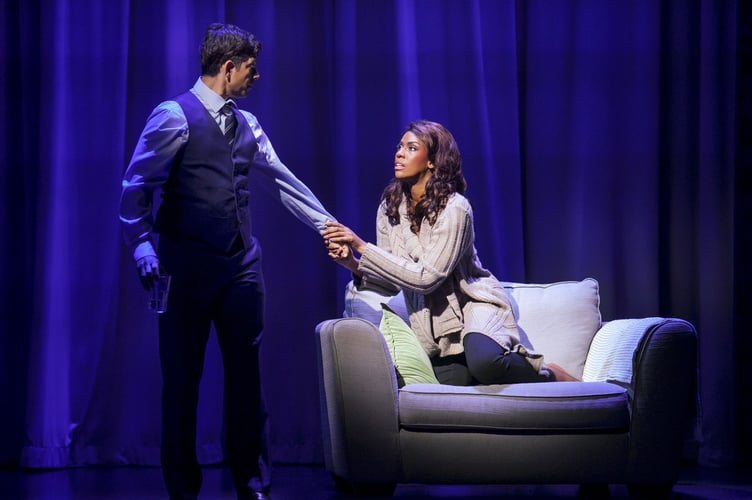 The Bodyguard - Adam Garcia (Frank Farmer) and Sidonie Smith (Rachel Marron) (Picture: Paul Coltas)