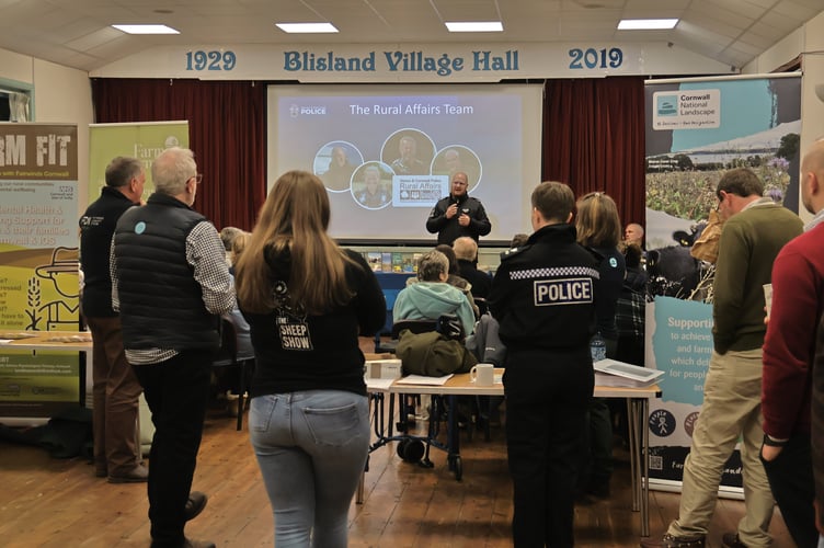 Police delivering the message at a “Bodmin Together” event aimed at strengthening ties with the agricultural community and addressing rising concern over attacks on sheep and cattle