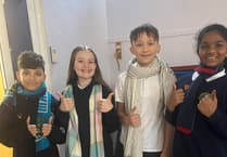 Pupils wear scarves to mark Children's Mental Health Week