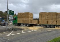 Police respond to bale mishap at Cornish roundabout