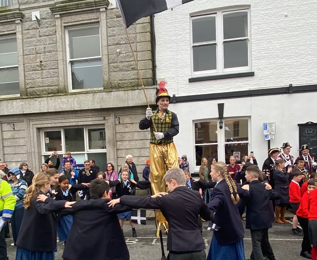 Proud Cornish children perform for St Piran's Day parade