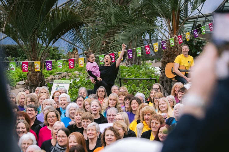 Festivities began with an unforgettable performance from a 300‑strong choir, bringing together singers from 16 community groups across Cornwall