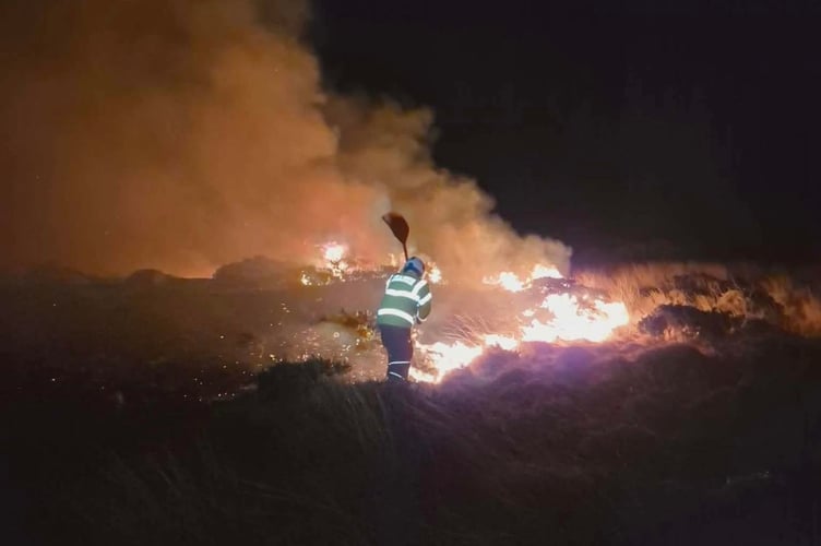Gorse fire Bodmin Moor