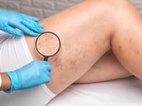 Why do veins suddenly become visible on the legs?