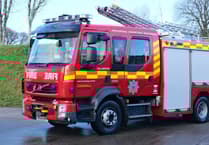 Fire crews battle blaze at Stoke Climsland barn