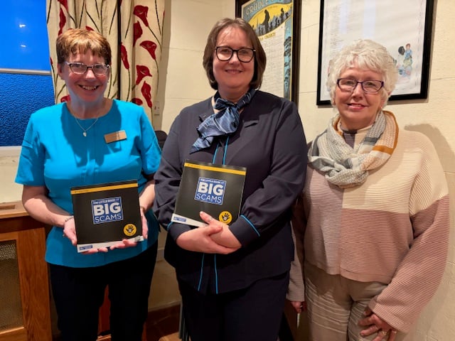 Sarah and Amanda from Barclays Bank with Janet Ham who gave the vote of thanks on behalf of Coad’s Green Women on Wednesdays (WOW)