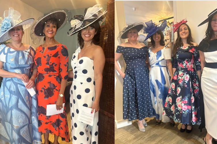 Stylish ladies wearing exquisite attire at the Inner Wheel Fashion Show. (Image: Liskeard and Looe Radio)