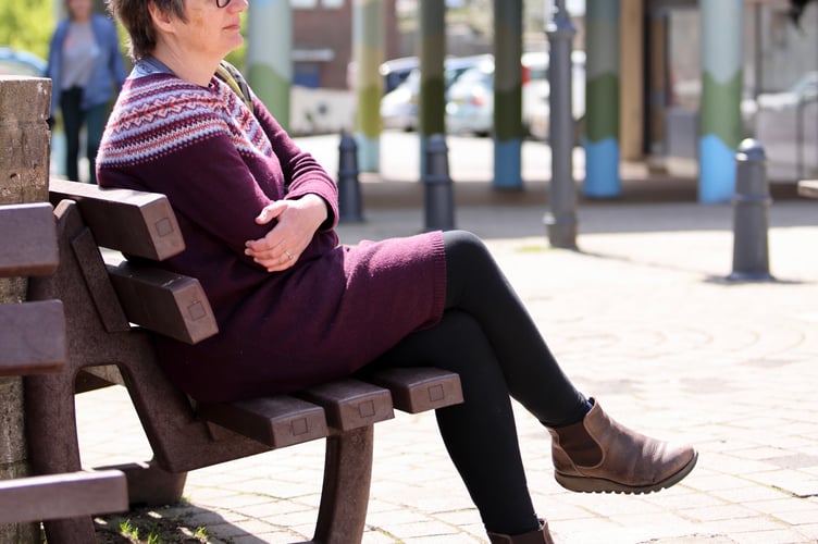 Woman on bench
