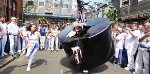 Large crowds gather for traditional Obby Oss celebration