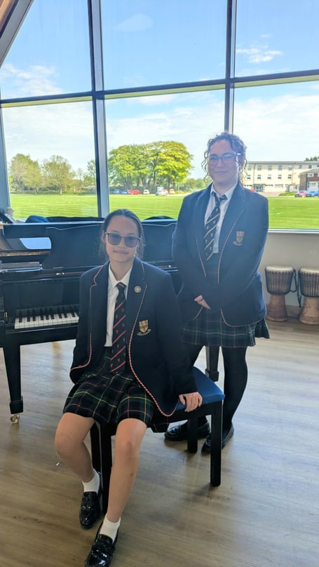 Grade 8 Distinction for Dolly and Cherrie (Picture: Shebbear College)