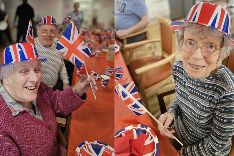 Residents at Hatherleigh Nursing Home enjoying the VE Day street party (Picture: Hatherleigh Nursing Home)