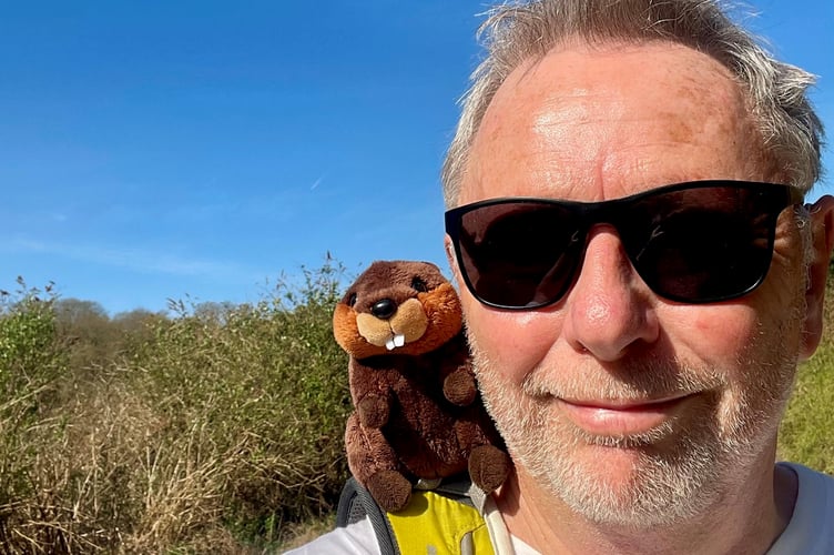 Paul Foord is taking his soft toy mascot “Justin Beaver” with him on the coast path.