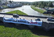 PETA campaigners send anti-meat message to show attendees