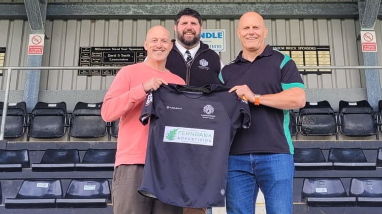 Launceston's new coaching team of head coach Steve Perry (left) and forwards coach Will James either side of acting chairman Nick Smith. (Picture: LB Media).