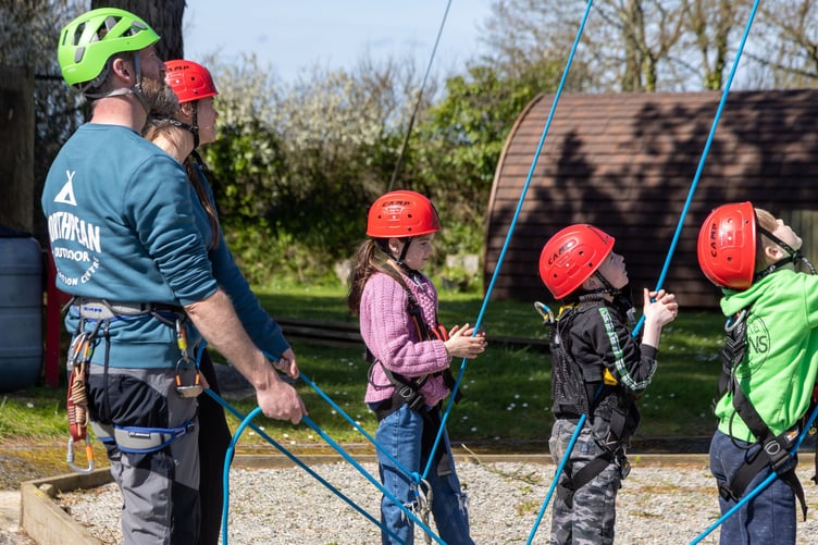 A Camp Cornwall climbing session at the Porthpean outdoor activity centre.