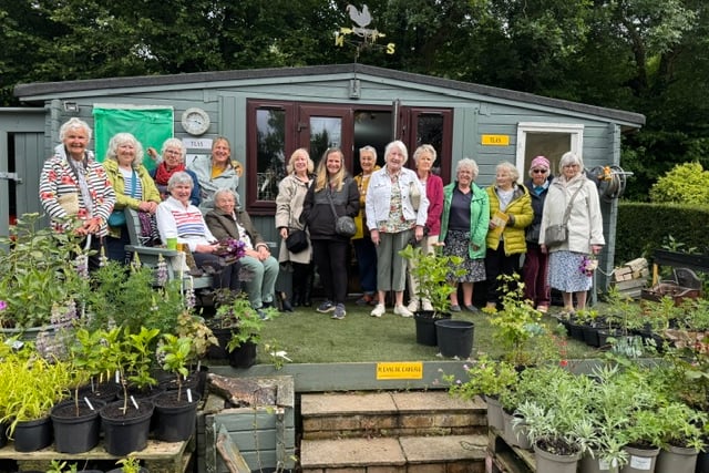 Coad’s Green ‘Women on Wednesdays’ take a break for refreshments during their recent visit to the gardens at Firste Park, Kelly Bray