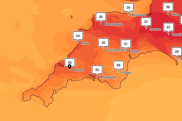 Met Office Cornwall Heatwave