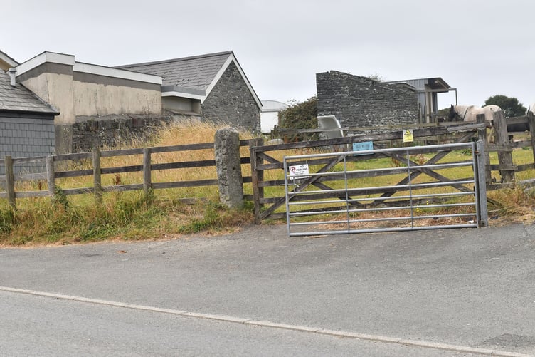 The entrance to the site of the proposed houses, leading off High Street in Delabole (Picture: Adrian Jasper)