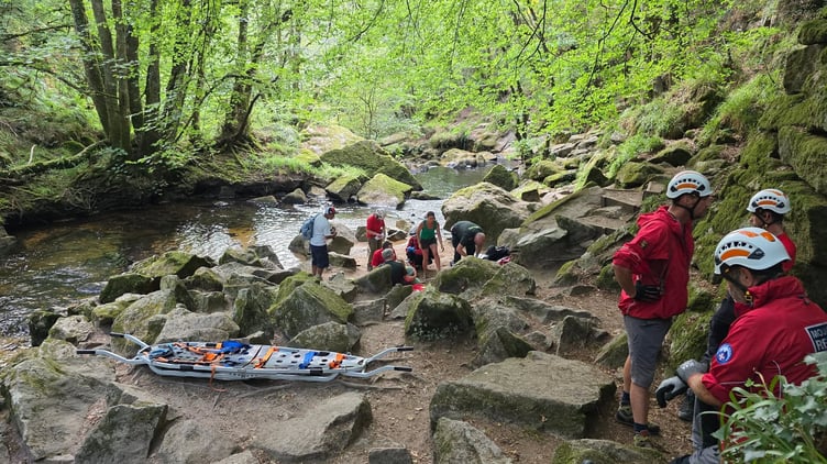 The woman had fallen on rocks at a location just beyond the second wheel pit at Goliatha Falls