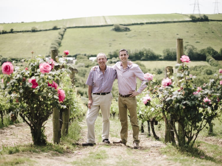 Father and son, Bob and Sam Lindo at their Camel Valley Vineyard at Nanstallon (Picture: Camel Valley)