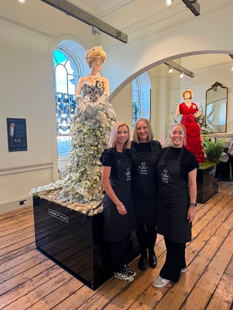 Donna Cornish of Launceston (centre) with Nicola Armstrong from The Bloom Room in Cumbria and Kerrie Raines from The Flower House in Aylesbury