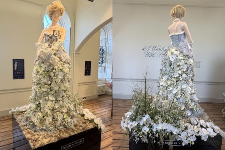 The floral masterpiece that won Donna Cornish, Nicola Armstrong and Kerrie Raines 'Best in Show' at the Fleurs de Villes DIANA exhibition at Somerset House in London