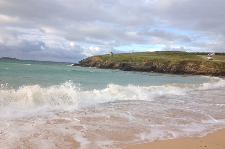 Waves breaking on the sandy shore at Harlyn on the north coast of Cornwall. (Picture: Andrew Townsend)