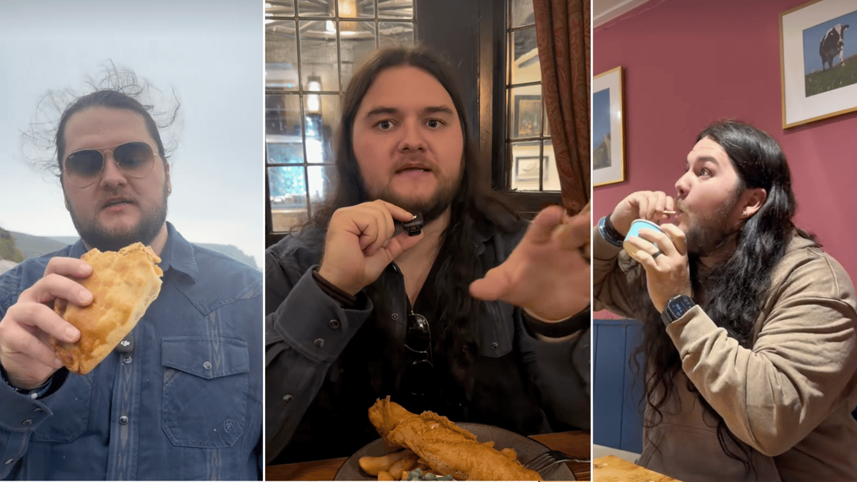 Hunter Stratton Influencer with millions of followers blown away by Cornish delicacies ...