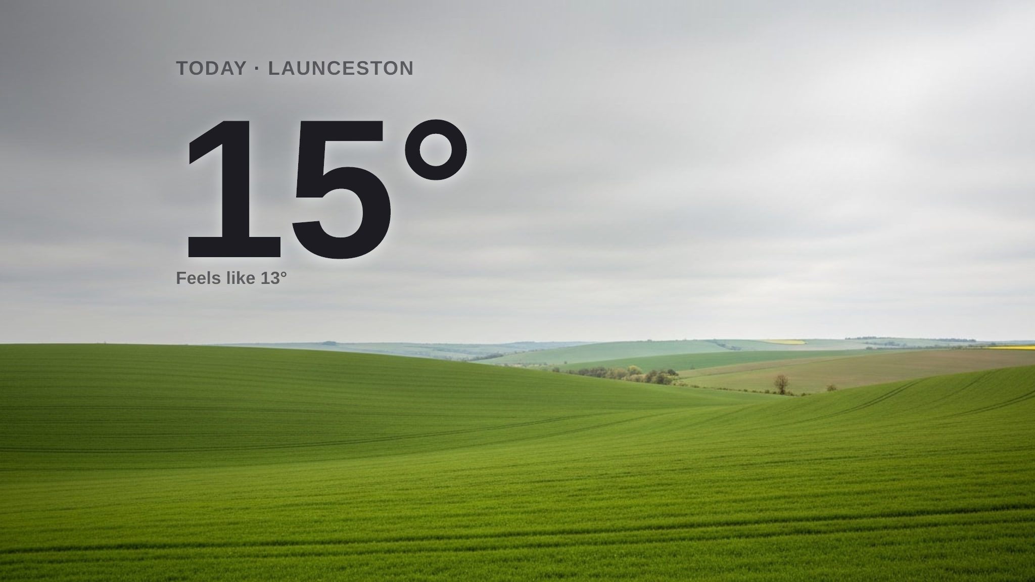 Cloudy Wednesday in Launceston with a high of around 15°C - here's your forecast