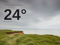 Launceston: overcast day, high of 24°C